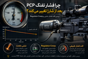 بررسی علت های تغییر فشار تفنگ pcp بعد از شارژ